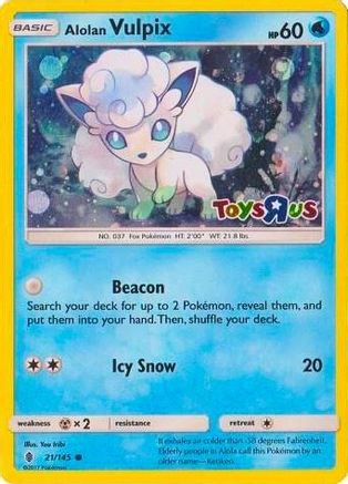 Alolan Vulpix (Toys R Us Promo) (021/145) [Miscellaneous Cards & Products] Holofoil - Promo