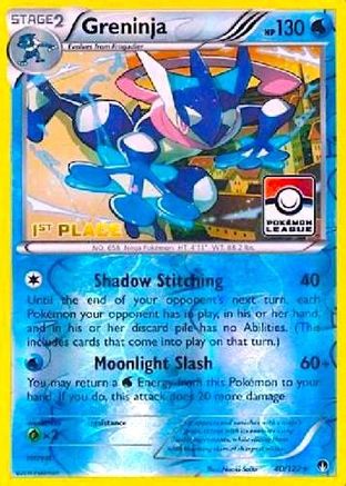 Greninja (Pokemon League) [1st Place] (40/122) [League & Championship Cards] Reverse Holofoil - Promo