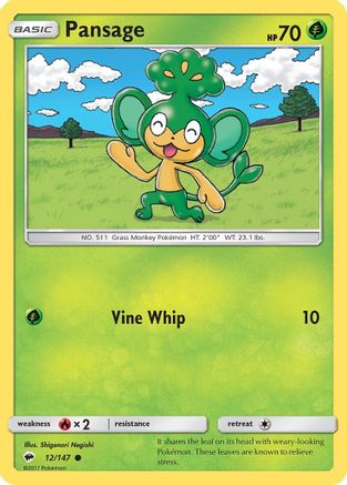 Pansage (012/147) [SM  Burning Shadows] Reverse Holofoil - Common