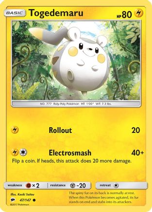 Togedemaru (047/147) [SM  Burning Shadows] Reverse Holofoil - Common