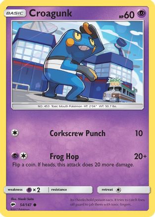Croagunk (054/147) [SM  Burning Shadows] Reverse Holofoil - Common