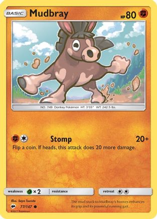 Mudbray (077/147) [SM  Burning Shadows] Reverse Holofoil - Common