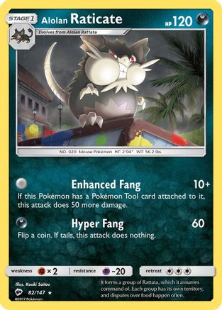 Alolan Raticate (82/147) [SM  Burning Shadows] Reverse Holofoil - Rare