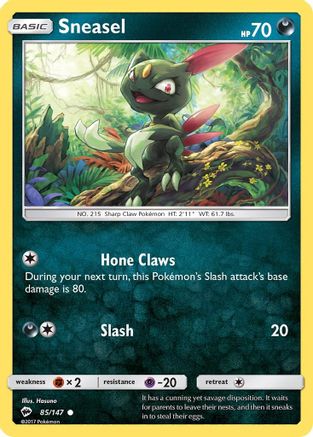 Sneasel (085/147) [SM  Burning Shadows] Reverse Holofoil - Common