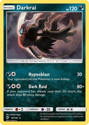 Darkrai (087/147) [SM  Burning Shadows] Holofoil - Holo Rare