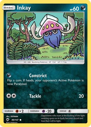 Inkay (089/147) [SM  Burning Shadows] Reverse Holofoil - Common