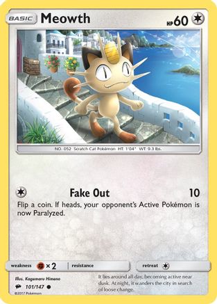 Meowth (101/147) [SM  Burning Shadows] Reverse Holofoil - Common