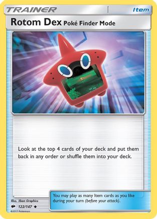 Rotom Dex Poke Finder Mode (122/147) [SM  Burning Shadows] Reverse Holofoil - Uncommon