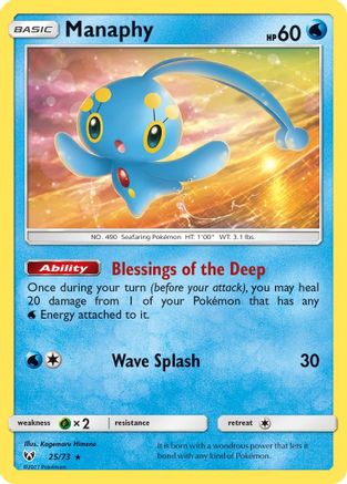 Manaphy (025/73) [Shining Legends] Reverse Holofoil - Holo Rare