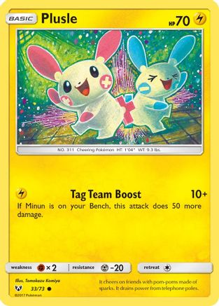 Plusle (033/73) [Shining Legends] Reverse Holofoil - Common