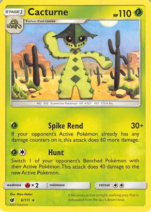 Cacturne (006/111) [SM  Crimson Invasion] Reverse Holofoil - Rare