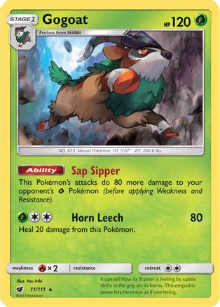 Gogoat (011/111) [SM  Crimson Invasion] Reverse Holofoil - Holo Rare