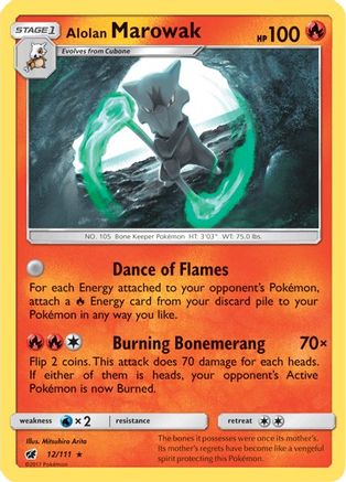 Alolan Marowak (012/111) [SM  Crimson Invasion] Reverse Holofoil - Holo Rare