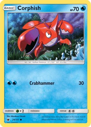 Corphish (024/111) [SM  Crimson Invasion] Reverse Holofoil - Common