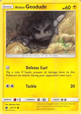 Alolan Geodude (032/111) [SM  Crimson Invasion] Reverse Holofoil - Common
