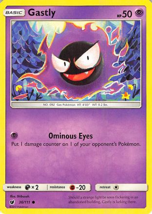 Gastly (036/111) [SM  Crimson Invasion] Reverse Holofoil - Common