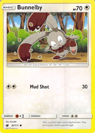 Bunnelby (087/111) [SM  Crimson Invasion] Reverse Holofoil - Common