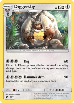Diggersby (088/111) [SM  Crimson Invasion] Reverse Holofoil - Uncommon