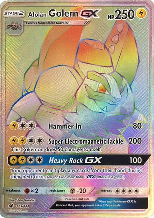 Alolan Golem GX (Secret) (113/111) [SM  Crimson Invasion] Holofoil - Secret Rare