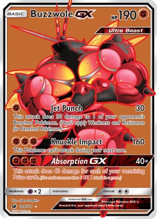 Buzzwole GX (Full Art) (104/111) [SM  Crimson Invasion] Holofoil - Ultra Rare