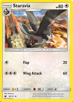 Staravia (82/111) [SM  Crimson Invasion] Reverse Holofoil - Uncommon