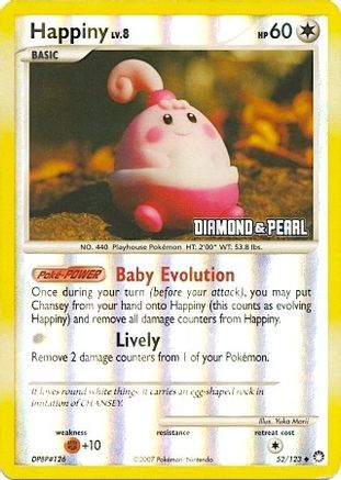 Happiny [Diamond & Pearl] (52/124) [Burger King Promos] Reverse Holofoil - Promo