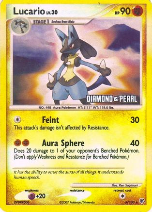 Lucario [Diamond & Pearl] (6/130) [Burger King Promos] Reverse Holofoil - Promo