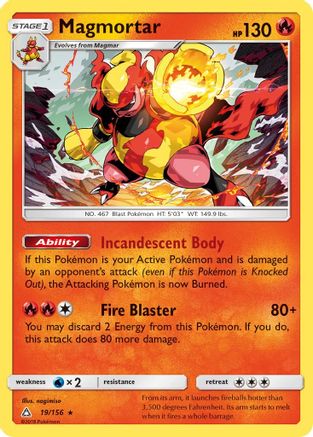 Magmortar (19/156) [SM  Ultra Prism] Holofoil - Holo Rare