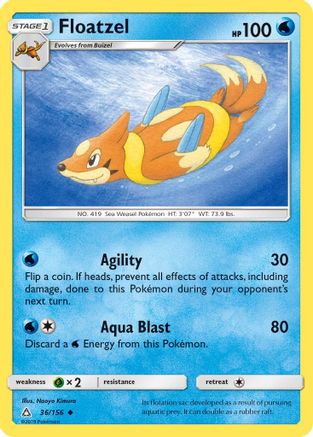 Floatzel (036/156) [SM  Ultra Prism] Reverse Holofoil - Uncommon