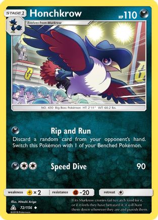 Honchkrow (72/156) [SM  Ultra Prism] - Uncommon