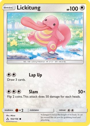 Lickitung (102/156) [SM  Ultra Prism] Reverse Holofoil - Common