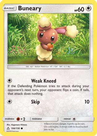Buneary (106/156) [SM  Ultra Prism] Reverse Holofoil - Common