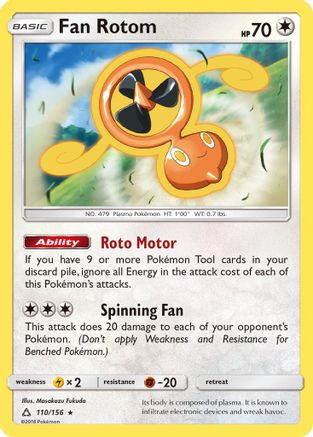 Fan Rotom (110/156) [SM  Ultra Prism] Reverse Holofoil - Rare