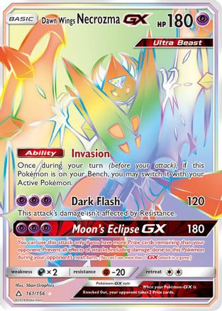 Dawn Wings Necrozma GX (Secret Rare) (161/156) [SM  Ultra Prism] Holofoil - Secret Rare