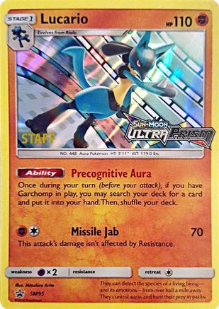 Lucario - SM95 (Prerelease) [Staff] (SM95) [SM Promos] Holofoil - Promo