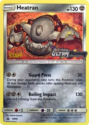 Heatran - SM96 (Prerelease) [Staff] (SM96) [SM Promos] Holofoil - Promo