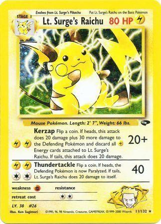 Lt. Surge's Raichu (011/132) [Gym Challenge] Unlimited Holofoil - Holo Rare