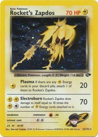 Rocket's Zapdos (15/132) [Gym Challenge] Unlimited Holofoil - Holo Rare