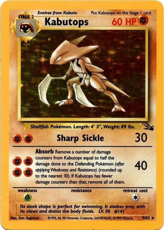 Kabutops (009/62) [Fossil] Unlimited Holofoil - Holo Rare