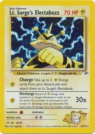 Lt. Surge's Electabuzz (006/132) [Gym Heroes] Unlimited Holofoil - Holo Rare