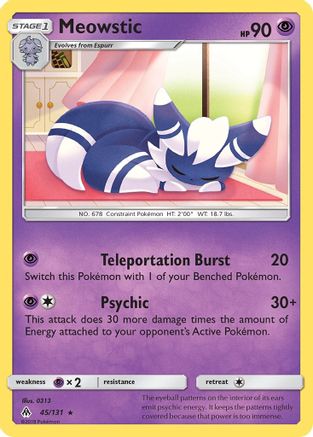Meowstic (045/131) [SM  Forbidden Light] Reverse Holofoil - Rare