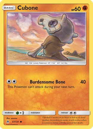 Cubone (057/131) [SM  Forbidden Light] Reverse Holofoil - Common