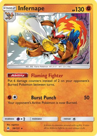 Infernape (059/131) [SM  Forbidden Light] Holofoil - Holo Rare