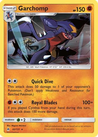 Garchomp (062/131) [SM  Forbidden Light] Reverse Holofoil - Holo Rare