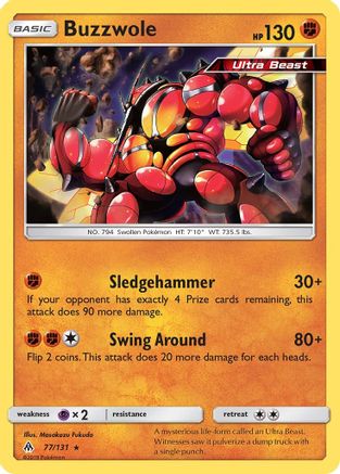 Buzzwole (077/131) [SM  Forbidden Light] Reverse Holofoil - Rare