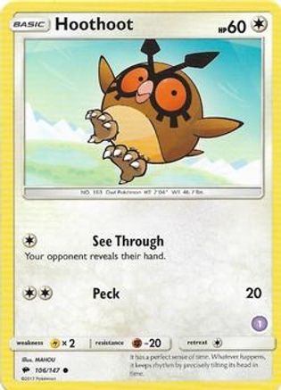 Hoothoot (1) (106) [SM Trainer Kit Alolan Sandslash & Alolan Ninetales] - Common