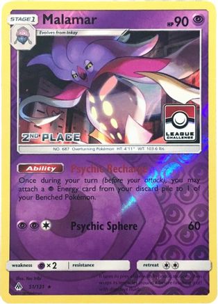 Malamar (League Challenge) [2nd Place] (51/131) [League & Championship Cards] Reverse Holofoil - Promo