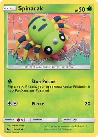 Spinarak (005/168) [SM  Celestial Storm] Reverse Holofoil - Common