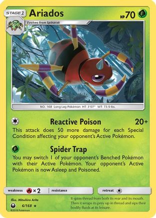 Ariados (6/168) [SM  Celestial Storm] Reverse Holofoil - Holo Rare