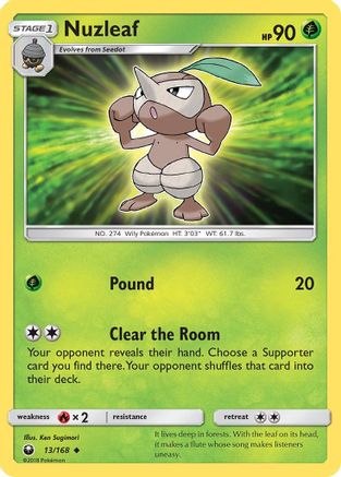 Nuzleaf (13/168) [SM  Celestial Storm] Reverse Holofoil - Uncommon